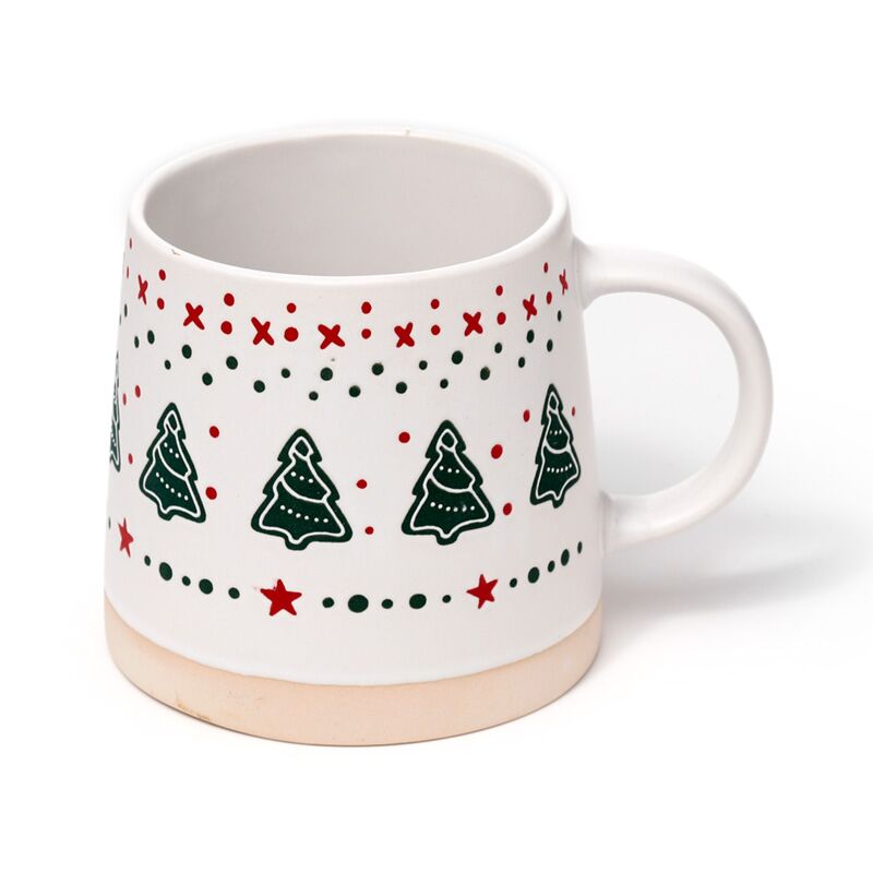 Weihnachtsbaum -Steinzeugbecher