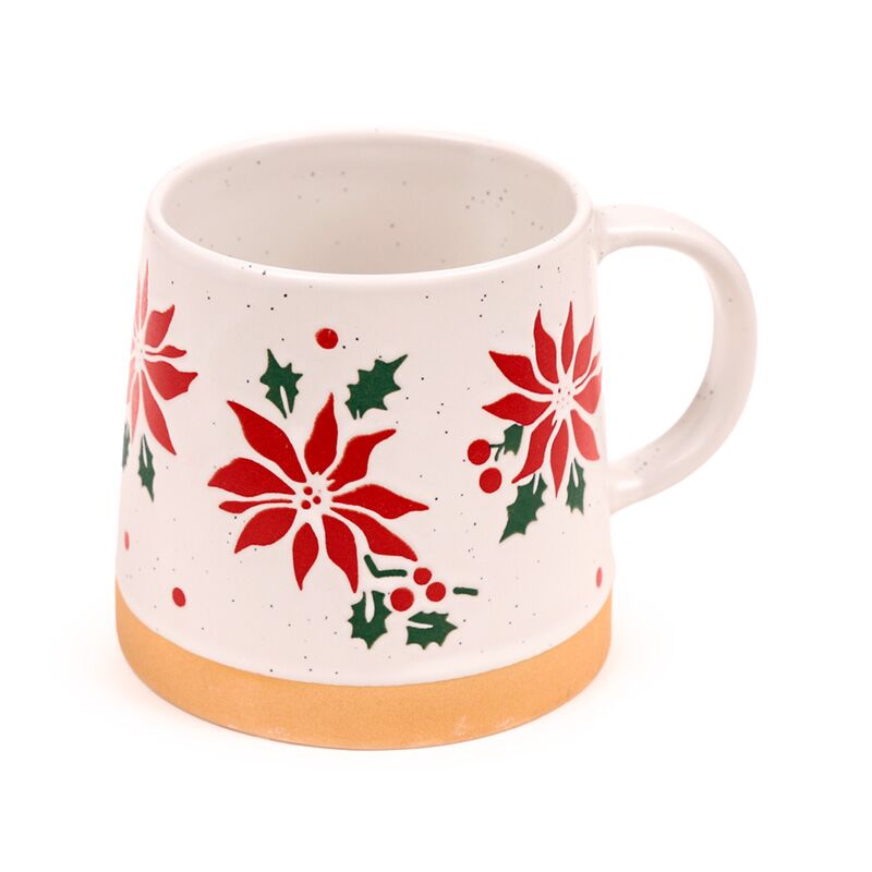 Weihnachtsstern Plant Tapse Stoneware Becher