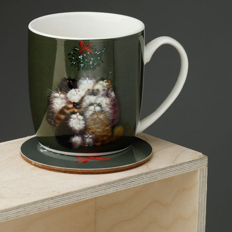 Kim Haskins 12 Katzen für Weihnachtsporzellanbecher Untersetzer