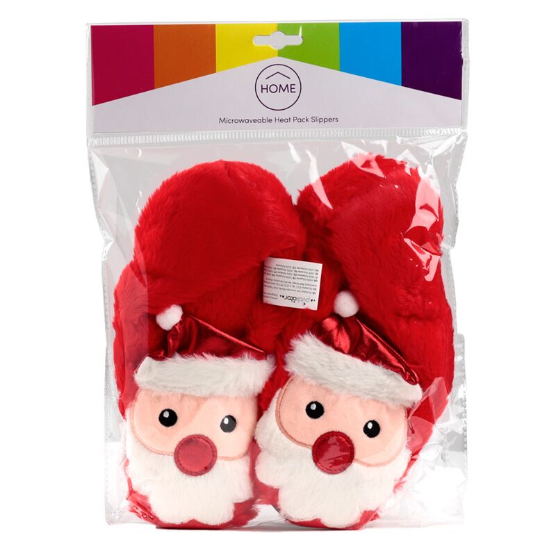 Santa Microwave Heatpack Pantoffers (Unisex One Size)