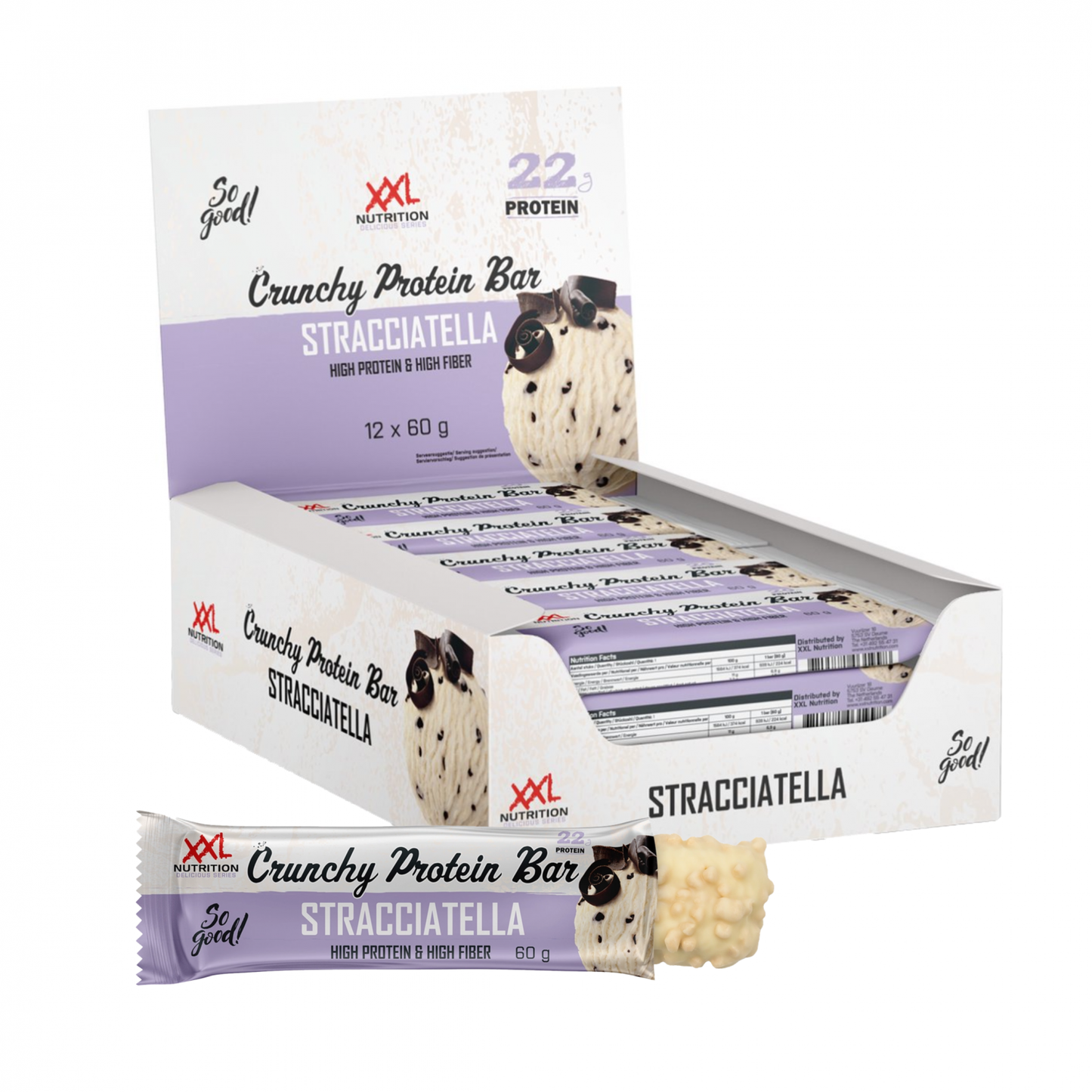 XXL Nutrition Crunchy Protein Riegel Stracciatella (12x 60g)