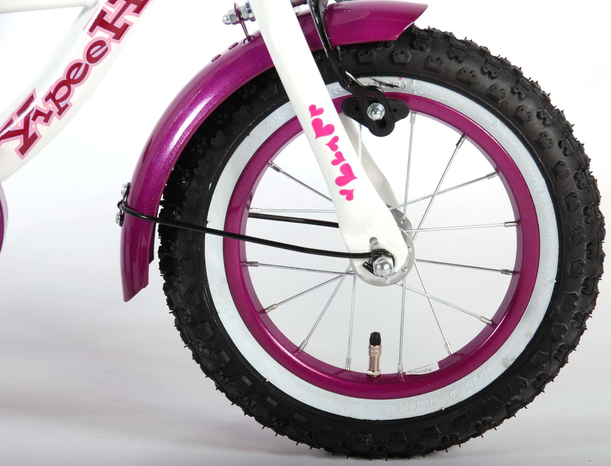 Volare Heart Cruiser Kinderbike - Mädchen - 12 Zoll - Weiß lila