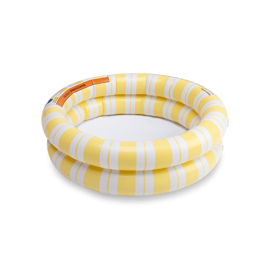 Gestreifte Glückseligkeit | Gelb weißes Baby -Schwimmbad Ø 60 cm