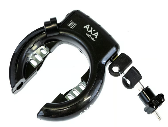 AXA -Verteidiger Slot mit Powertube -Batterieschlitz schwarz