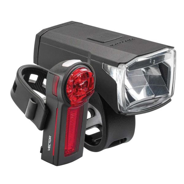 Trelock Beleuchtungsset ls 440 + ls 740 usb - schwarz