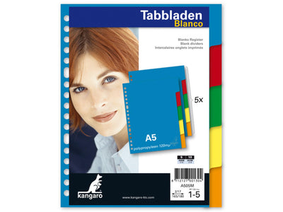 Kangaro-Tabs, A5, blanko, 17 Ringe, Kunststoff