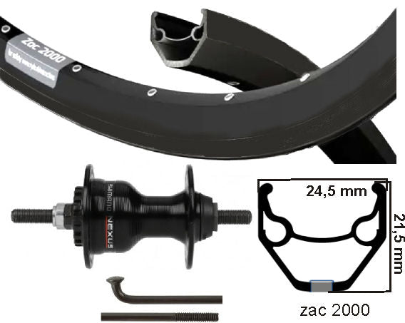 KGS -Vorderrad 28 Zoll (622) schwarz schwarz schwarzer Shimano Rollerbrake feste Achse
