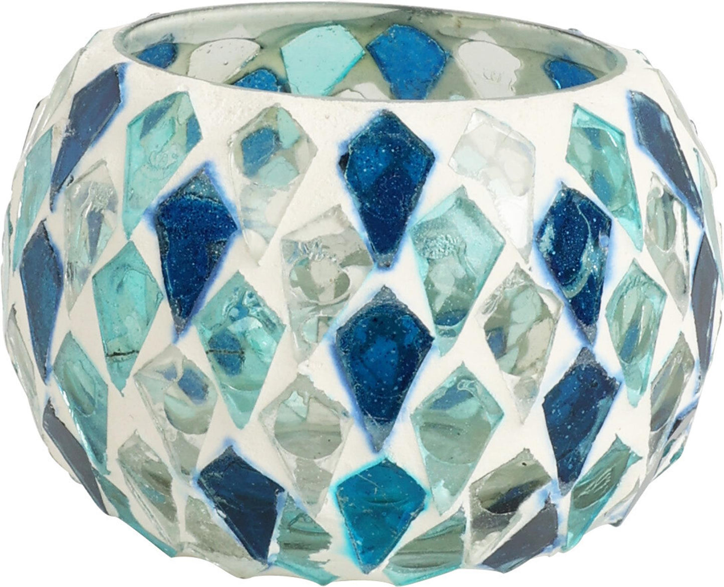 Home Styling Teelichthalter blaues Mosaik 9x9x6cm