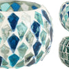 Home Styling Teelichthalter blaues Mosaik 9x9x6cm