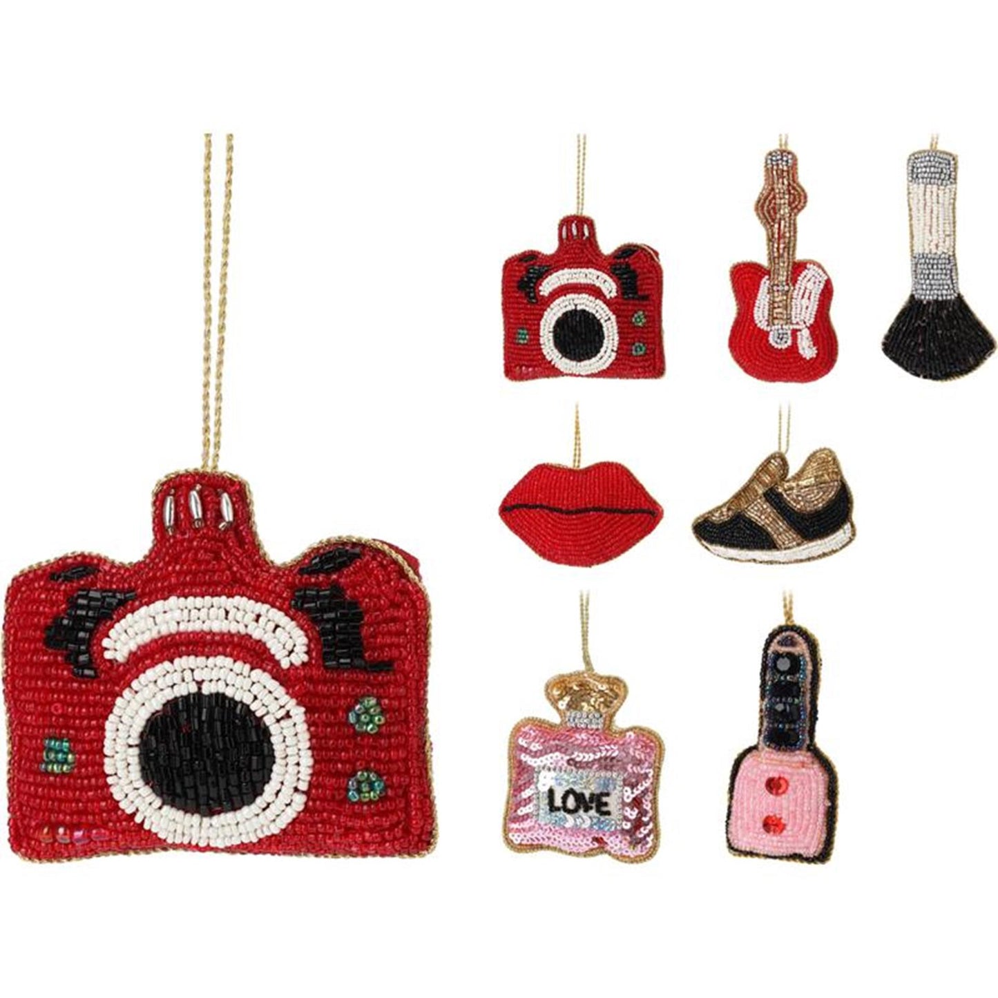 Home-Styling Weihnachtsanhänger mit Perlen aus Glitzer und Glamour
