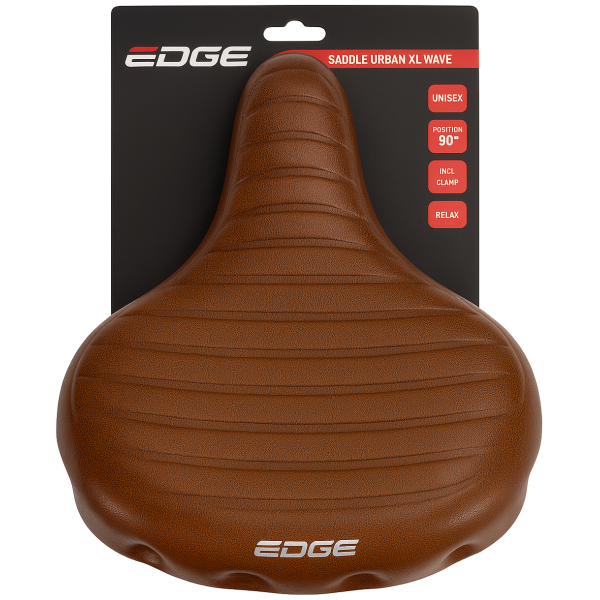 Edge Fahrrad Sattel Urban XL Wave Braun