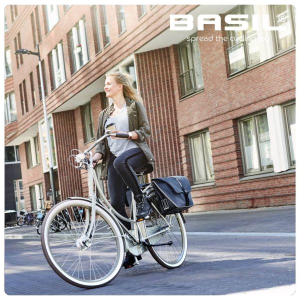 Basil Forte doppelte Fahrradtasche, wasserabweisend, navy blau schwarz, 35L