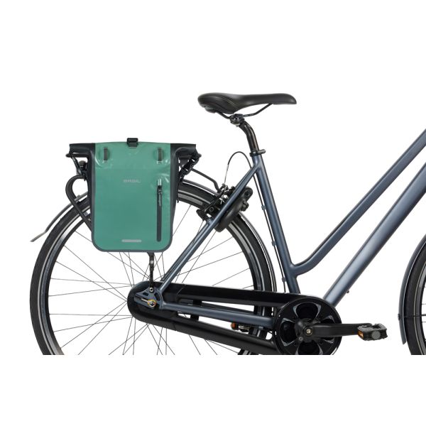 Basil einzelne Fahrradtasche Rivo M Plane Mik 12-15l 14 x 25 x 38 cm – grün schwarz