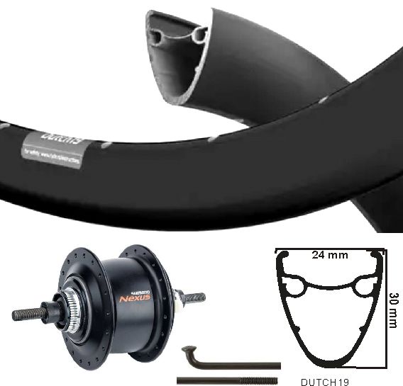 KGS Hinterrad 28 Zoll (622) Spaak Rim Schwarz Nexus 8 Centerlock Black