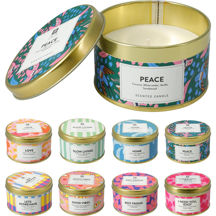 Home-Styling-Duftkerze in einer Dose mit Sommeraufdruck, 5 cm