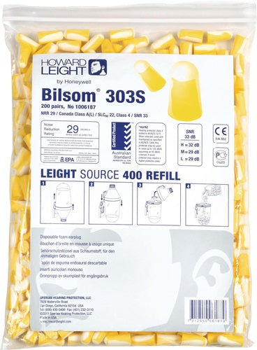 Howard Leight Bilsom 303s Ohrstöpsel Nachfüllpackung (200 Paar)