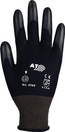 Asatex-Handschuh | Größe 7 schwarz | Polyamid m. weiches Polyurethan | Polyamid m. weiches Polyurethan | 12 Paar - 3709 7 3709 7