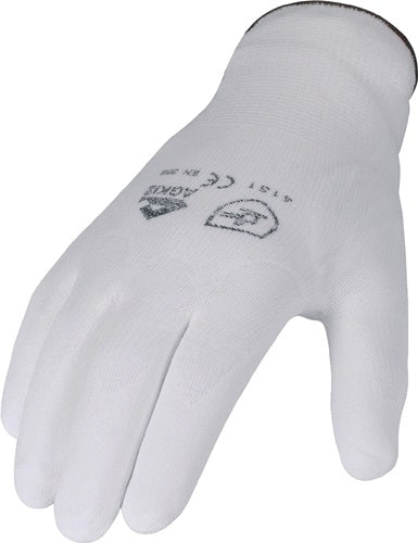 Asatex-Handschuh | Größe 9 weiß | und 388 PSA Kategorie II | Nylon mit Polyurethan | 12 Paare – 3700 9 70 3700 9 70