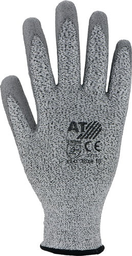 Asatex schnittfester Handschuh | Größe 10 grau | und 388 PSA Kategorie II | HDPE m.Polyurethan | 10 Paar - 3711 10 3711 10