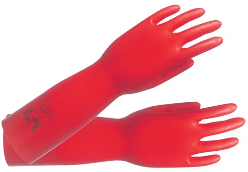 Ansell Chemikalienhandschuh | Größe 8 rot | und 388 und 374, ISO 9001 | PSA-Kategorie III | 12 Paare – 37-900-8 37-900-8