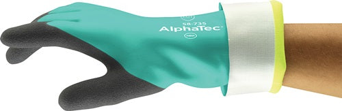 Ansell Chemikalienhandschuh | Größe 9 grün | und 388 und 374 | PSA-Kategorie III | 6 Paar – 58-735-9 58-735-9