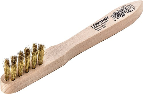 Lessmann Zündkerzenbürste | Länge 150 mm | 0,15 mm Messingdraht gewellt | drei Reihen | Tasche | 1 Stück - 125211 125211
