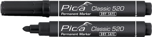 Bild eines Permanentmarkers | schwarz | Streifenbreite 1-4 mm | runde Spitze | 9 Stück - 520 46 - 520 46