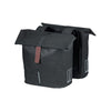 Basil City Doppel-Fahrradtasche - wasserabweisendes Polyester - schwarz - Universal Bridge System - 28-32L