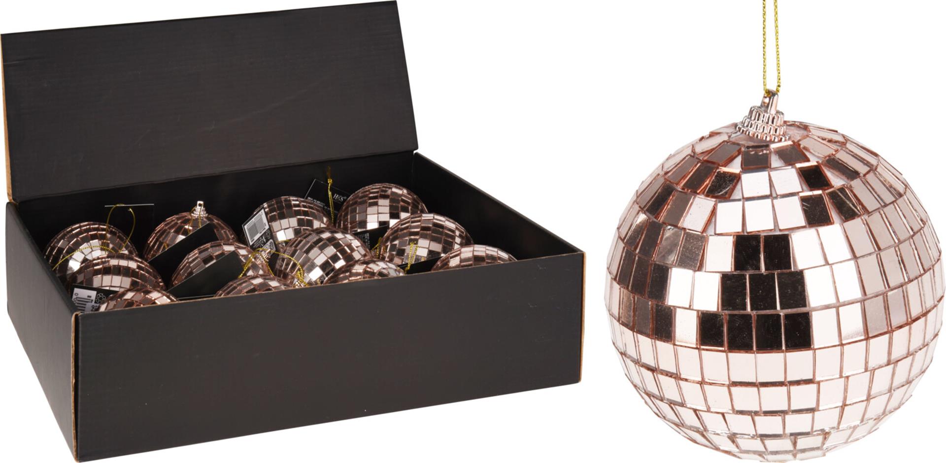 Home Styling Weihnachtskugel Spiegelkugel 8cm Roségold