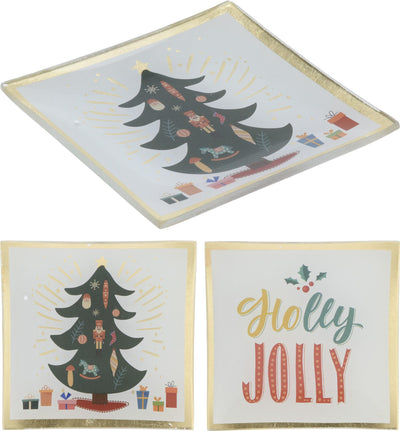 Home Styling Schild Weihnachtsglas 10x10cm Weihnachtsbaumtext