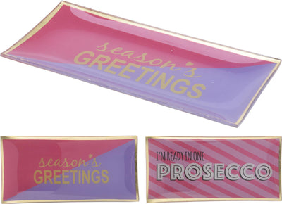 Home-Styling-Schild aus Glas, 10 x 21 cm, mit Text rosa lila
