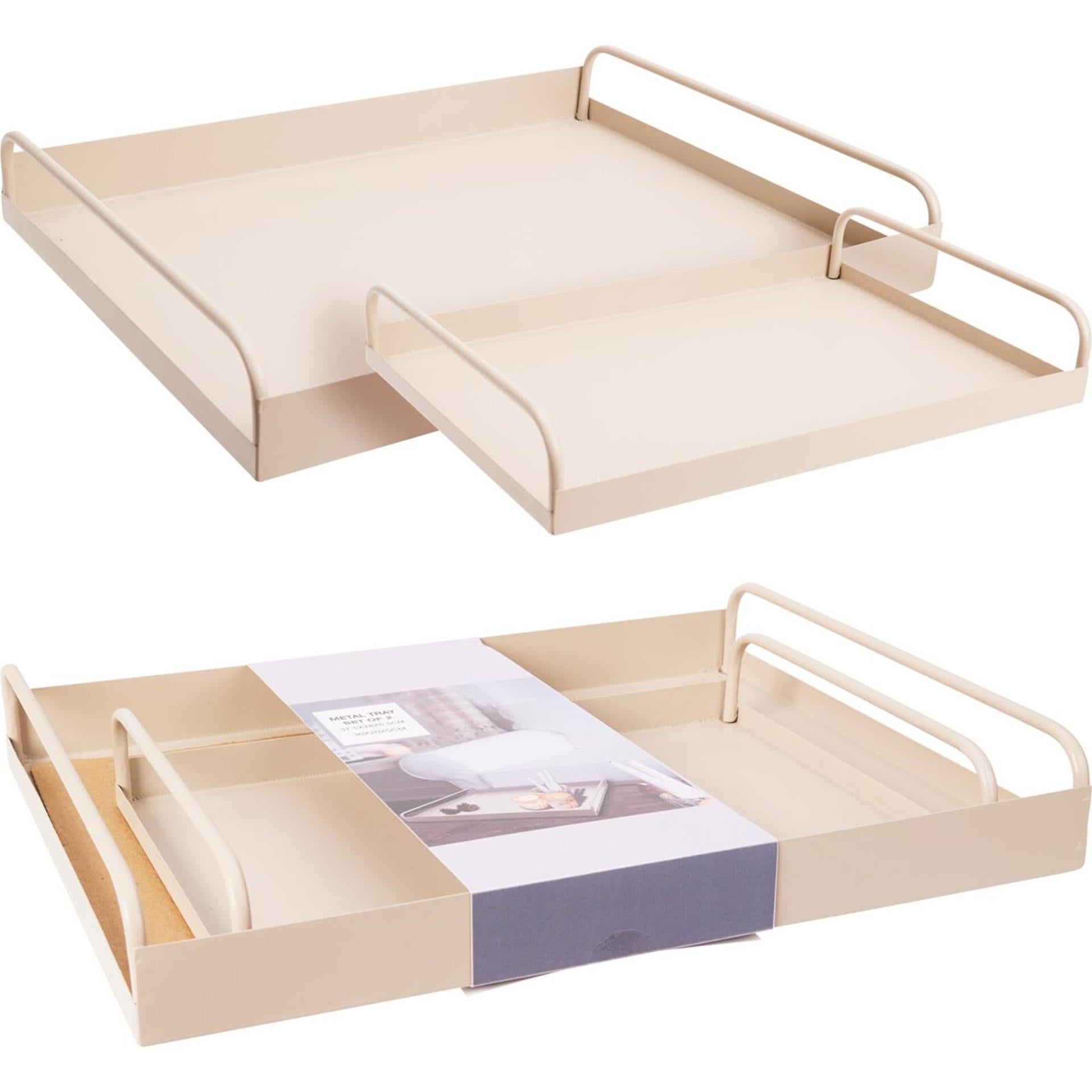 Home-Styling-Tablett-Set mit 2 Metallsandfarben