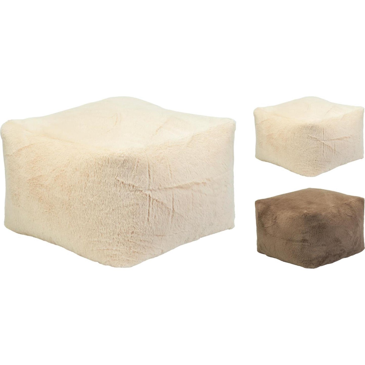 Home-Styling-Hocker aus Kunstpelz, 40 x 40 cm