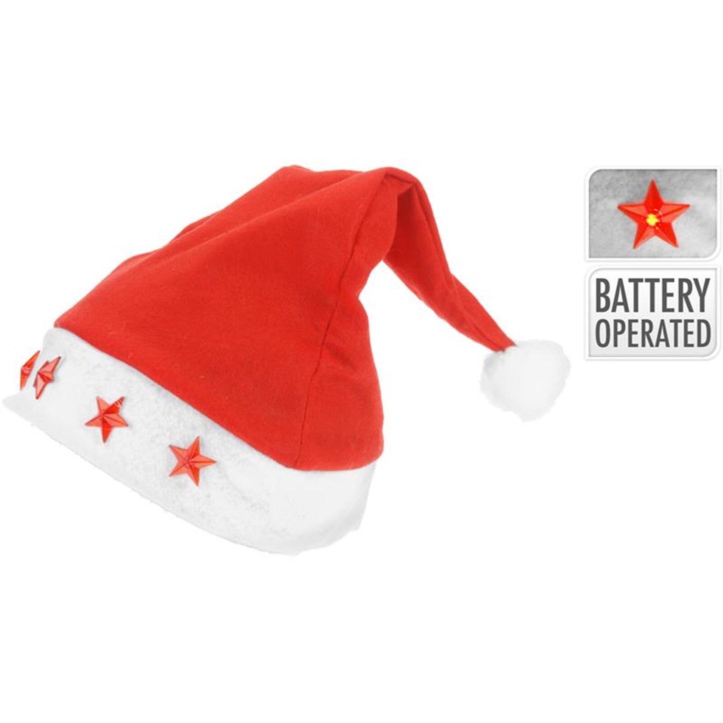 Weihnachtsmütze mit 5-Sterne-Lichtern