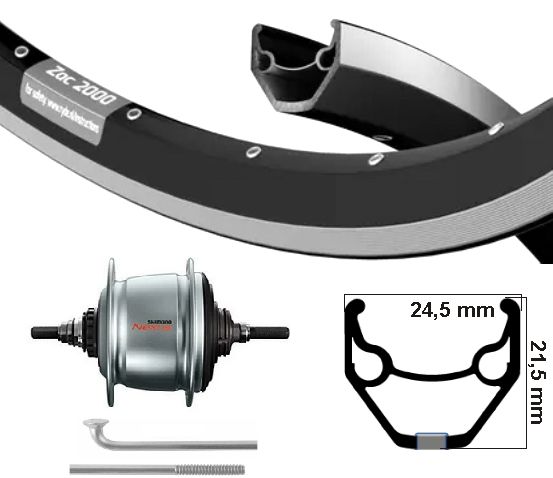 KGS Hinterrad 28 Zoll (622) ZAC2000 Black Nexus 8 Rollerbrake