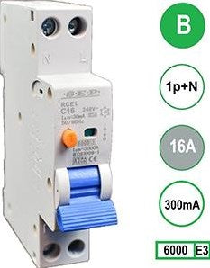 Fehlerstromschutzschalter 16a b kar 300ma 2p sep - 4518095