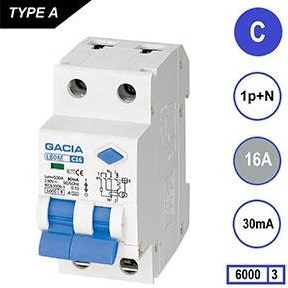 Fehlerstromschutzschalter 16a c kar 30ma 2p gacia – 4517842