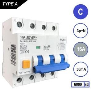 Fehlerstromschutzschalter 16a c kar 30ma 4p sep - 4518117