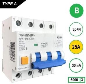 Fehlerstromschutzschalter 25a b kar 30ma 4p sep - 4518135