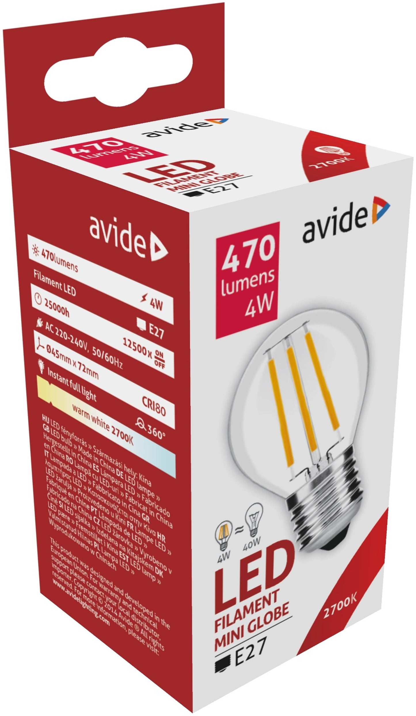 Avide LED-Filament Mini 470 lm 4,5 W E27