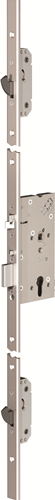 Abloy el166 Sicherheits-Panik-Mehrfachverriegelung | selbsthemmend | skg*** | dm60mm | pc72mm | Frontplatte Edelstahl 24x2000mm U-Form - 10037667
