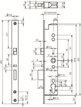 Abloy el260 Paniktürschloss | Signalisierung | selbsthemmend | dm40mm | pc92mm | Frontplatte Edelstahl 24x300mm rechteckig | dr 1+2+3+4 - 10013784 - afbeelding 2