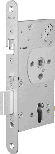 Abloy el560 Sicherheits-Paniktürschloss | einseitig griffgesteuert | selbsthemmend | skg** | dm80mm | pc72mm | Edelstahl-Frontplatte 24x235mm abgerundet | 12 24 V Gleichstrom | dr 1+2+3+4 - 10013887