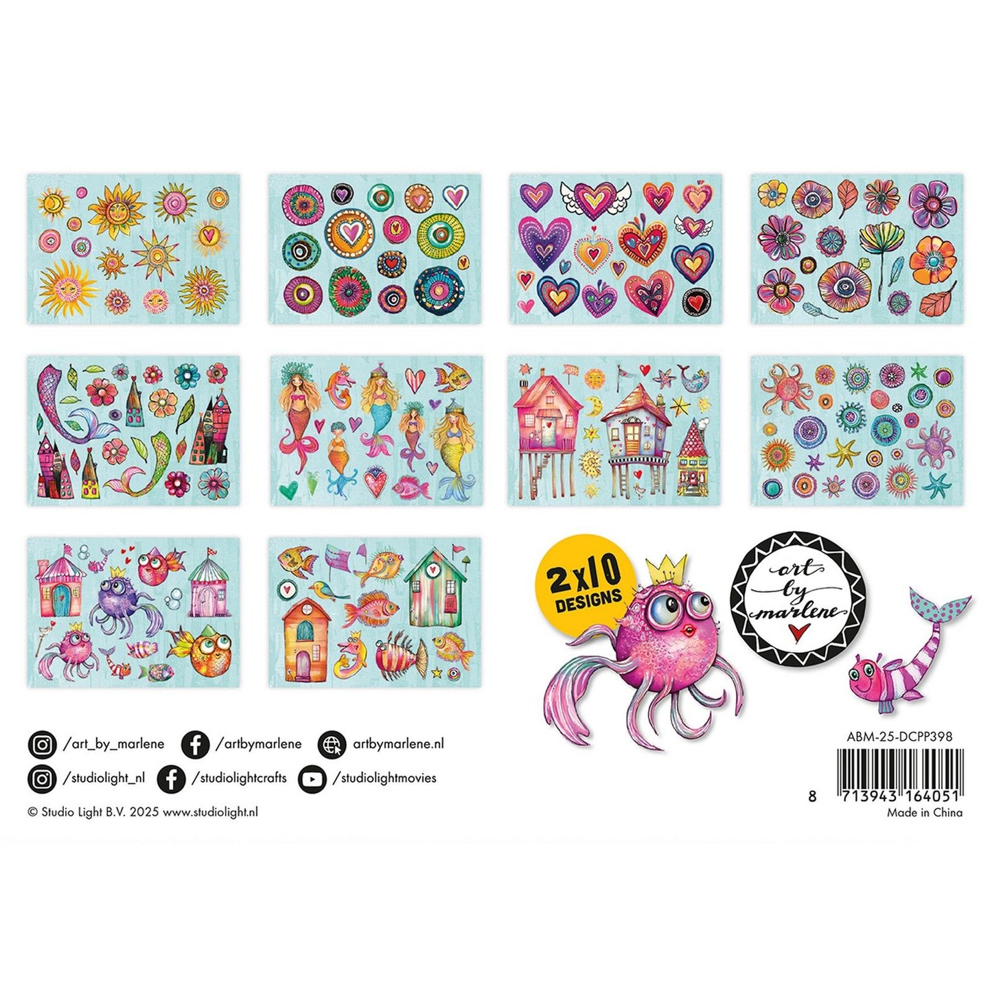 Studiolicht • Kunst von Marlene, gestanzter Designer-Papierblock, sonnige Tage