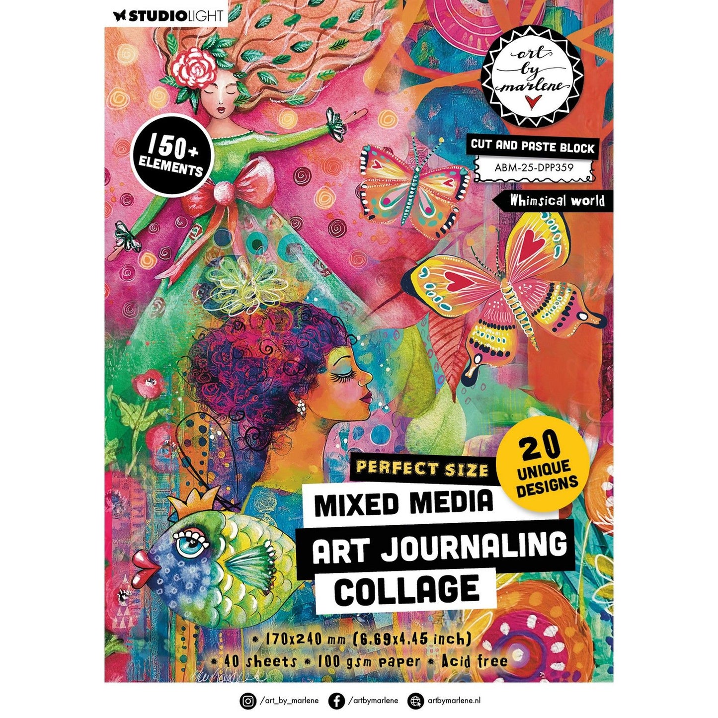 Studiolicht • Kunst von Marlene, Buch „Whymsical World“ ausschneiden und einfügen