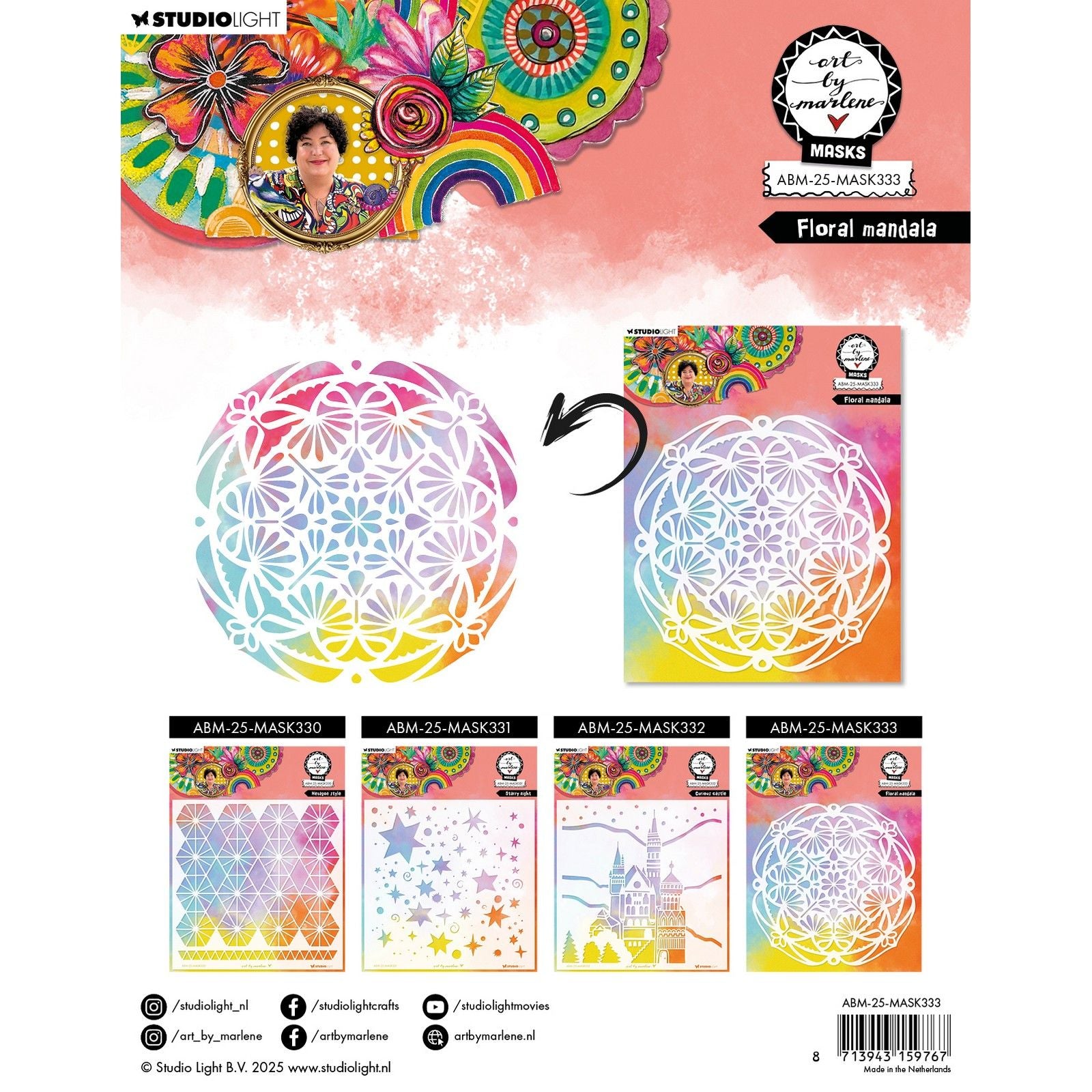 Studiolicht • Kunst von Marlene Mask Schablone Blumenmandala