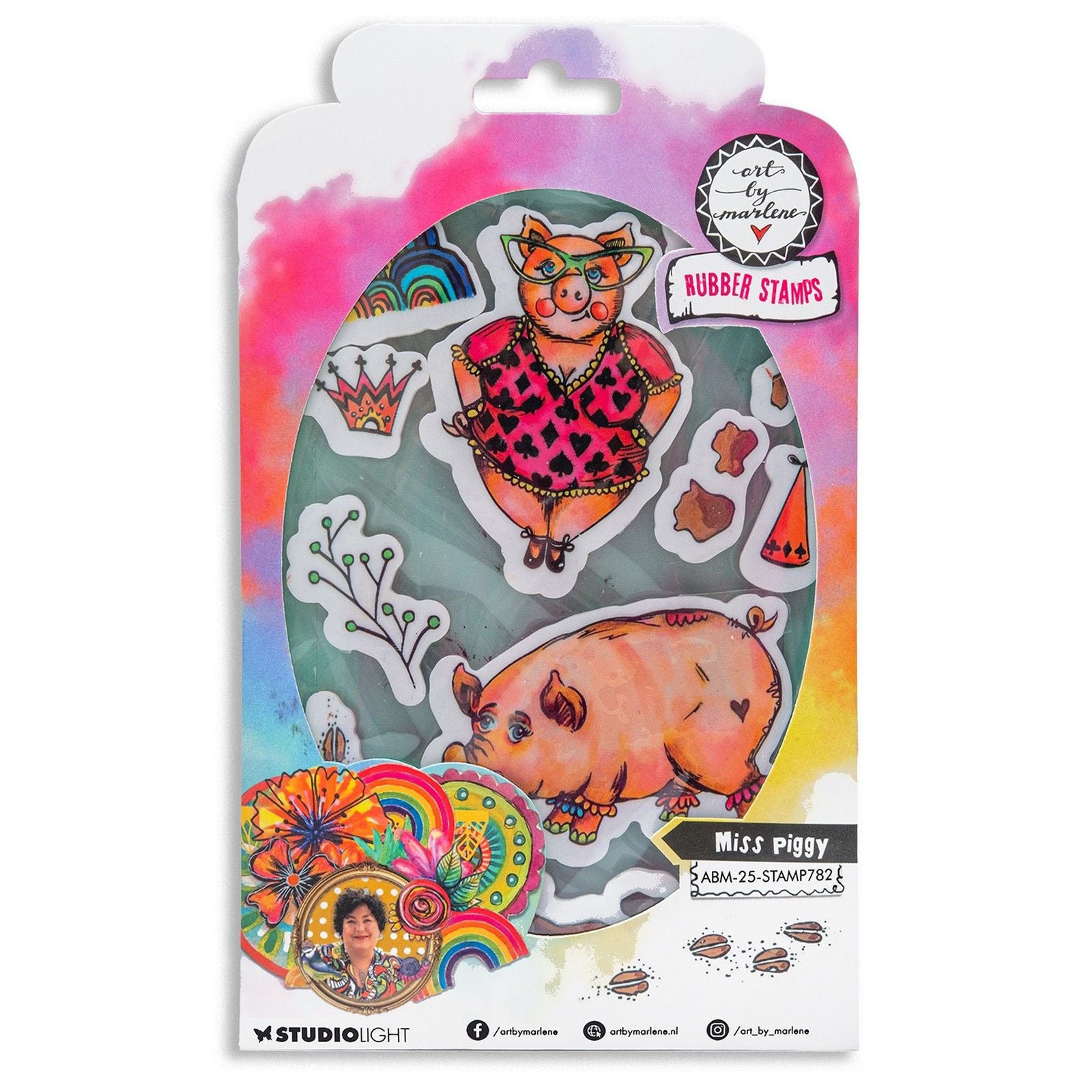 Studiolicht • Kunst von Marlene Cling Rubber Stamp Miss Piggy