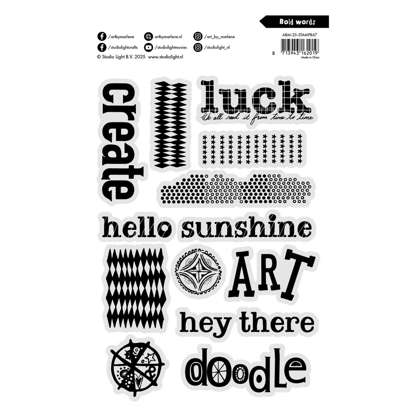 Studiolicht • Kunst von Marlene Clear Stamp Bold Words
