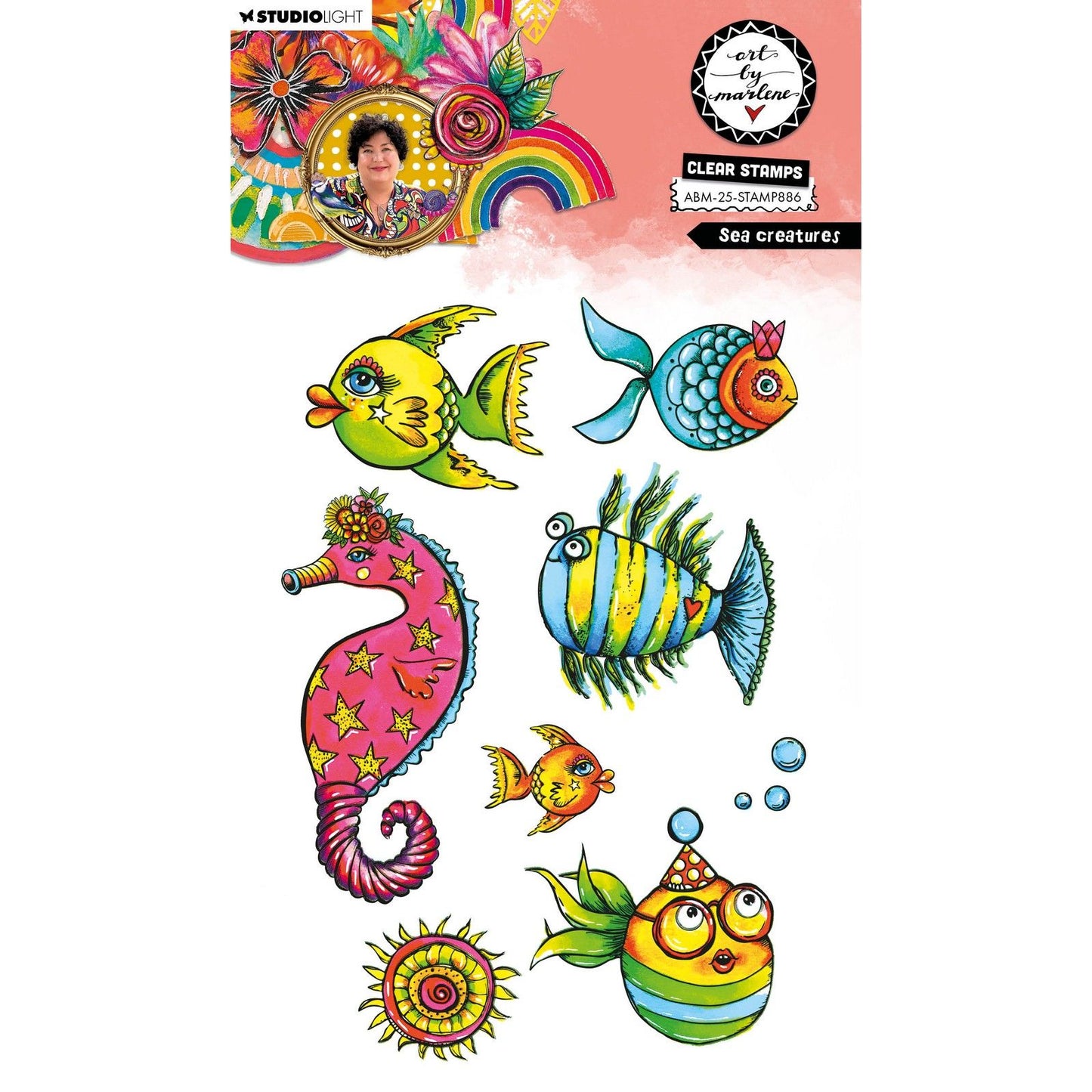 Studiolicht • Kunst von Marlene Clear Stamp Meeresbewohner