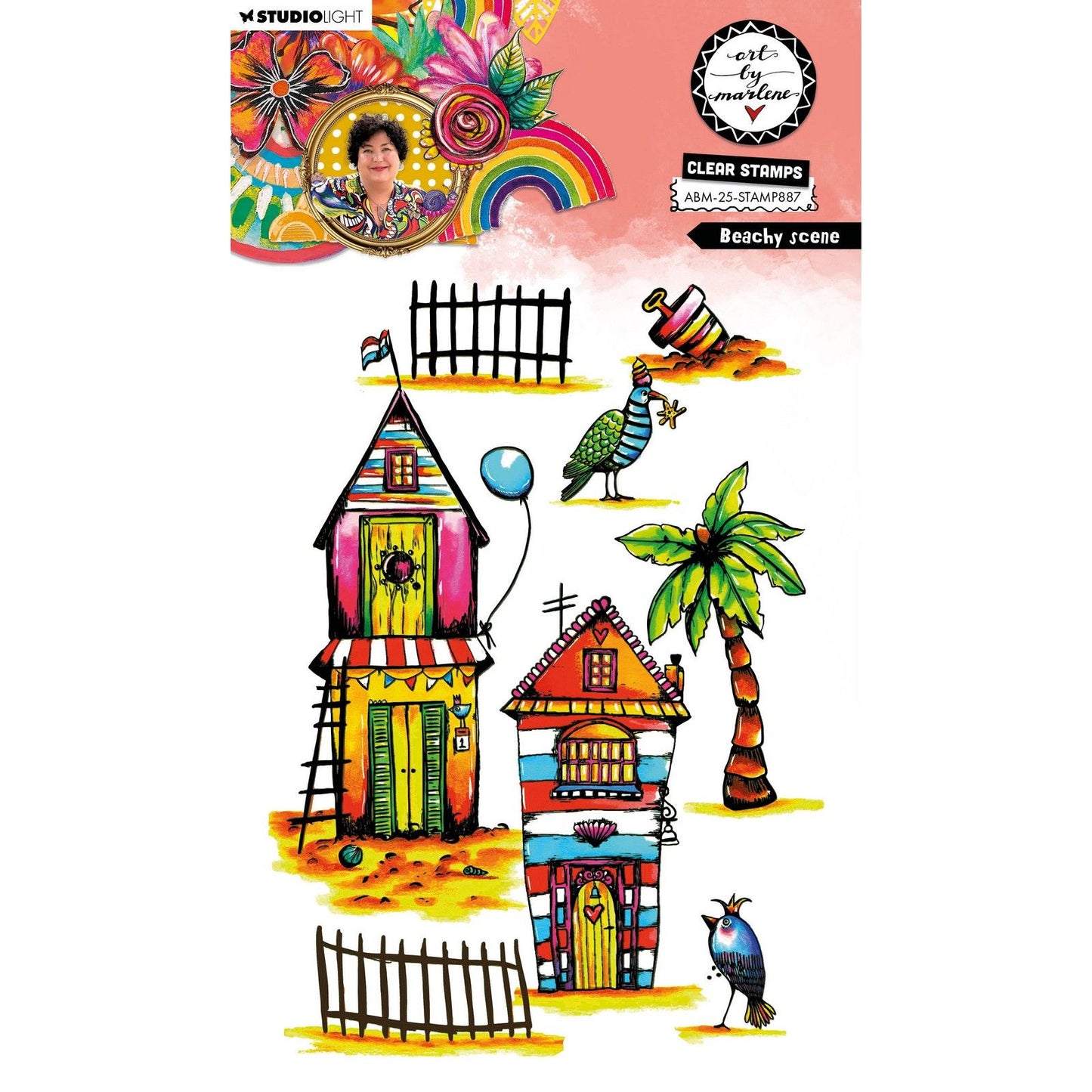Studiolicht • Kunst von Marlene Clear Stamp Strandszene